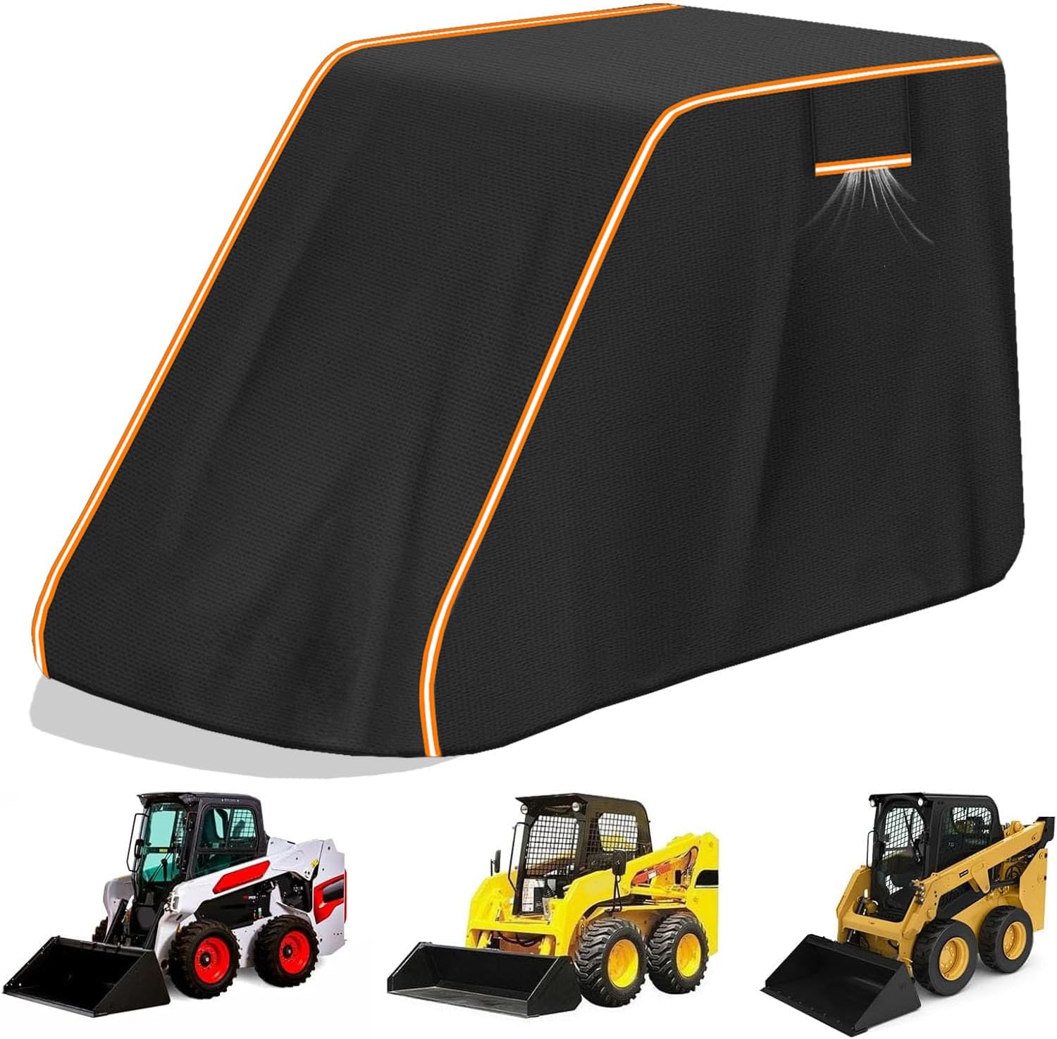 Skid Steer Cover Waterproof Heavy Duty, 900D UV Protection Track Loader Cover Compatible with Bobcat, John Deere, Kubota, Caterpillar, Case, New Holland, JCB, X-Large(155"x 85"x 88")