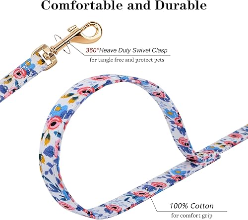 Miniatura 69 de CHEDE No Pull Floral Pattern Dog Harness - Lightweight and Soft, Adjustable Small Dog Harness Set with Leash, Suitable for Puppy to Medium-Sized Dog