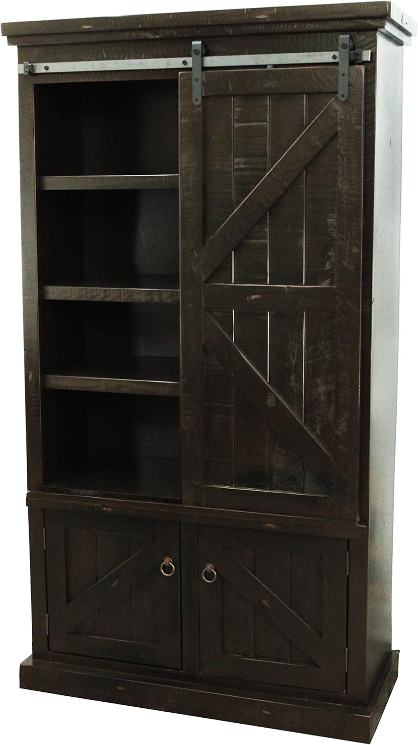 American Heartland MFG. Rustic Winsome Pantry, Rustic Antique Black - Dining Room Furniture