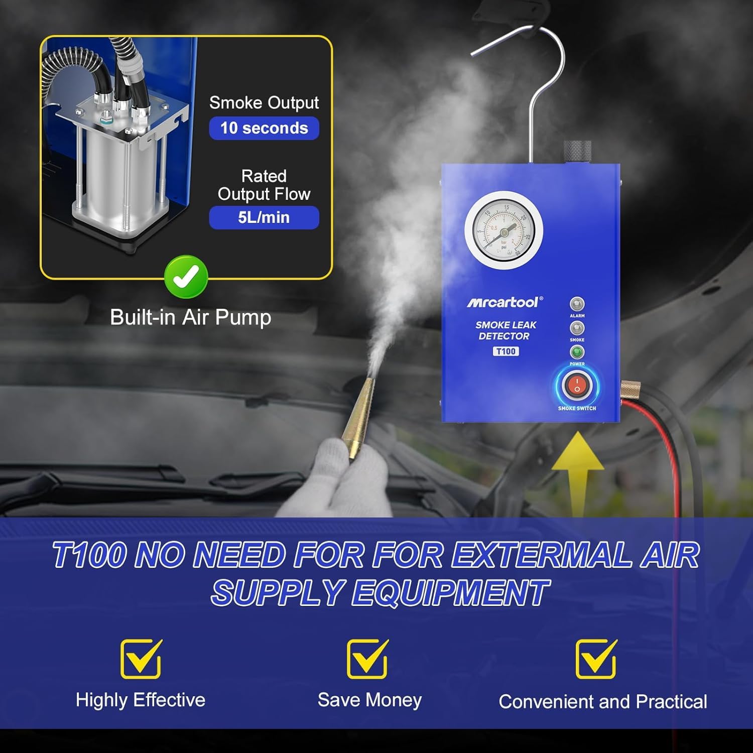 12V Smoke Tester Automotive Smoke Machine Leak Detector - 12V DC EVAP ...