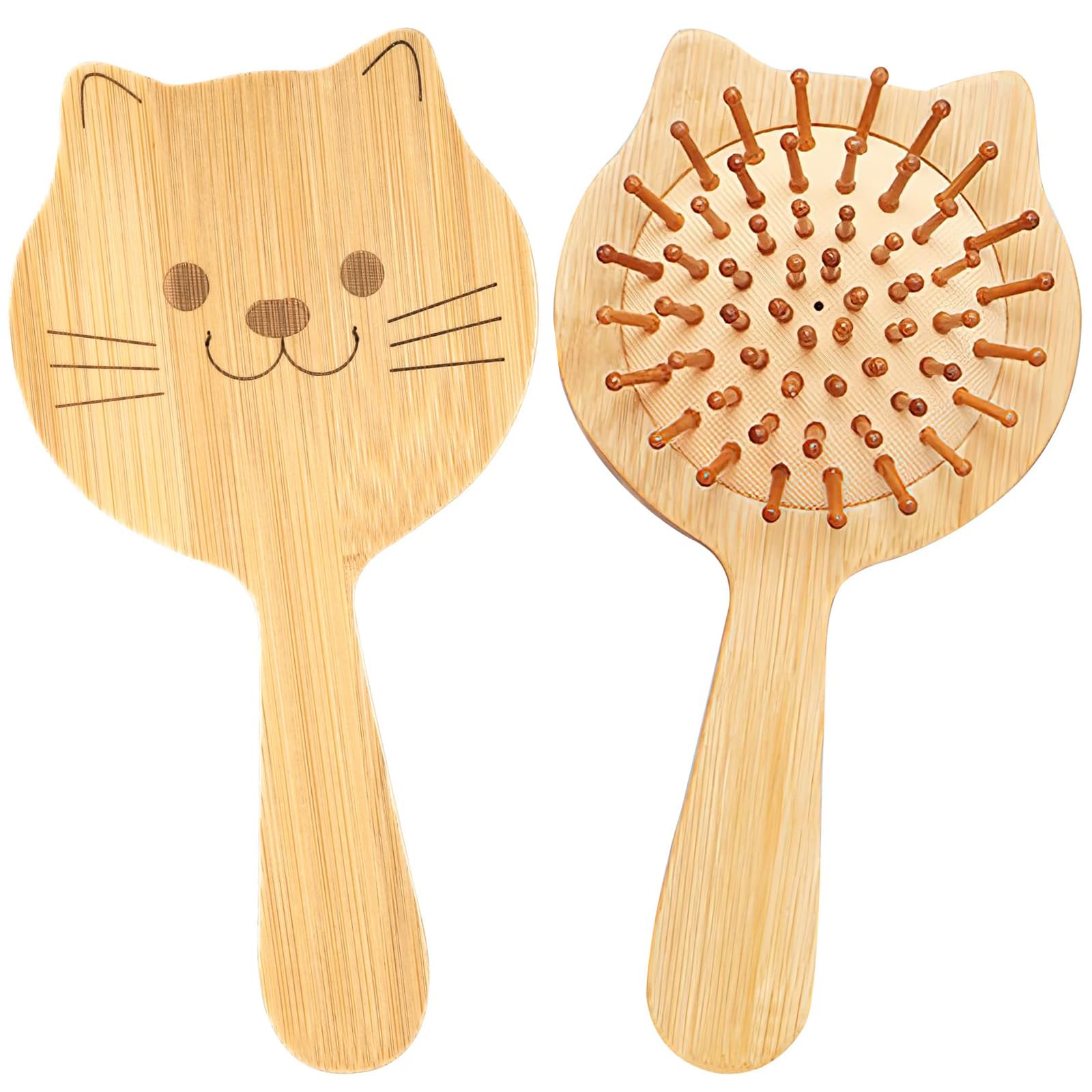 Children's Hair Brush, Bamboo Hair Brushes, Mini Portable Detangling Hair Brushes, Bamboo Brush for Women Men or Children