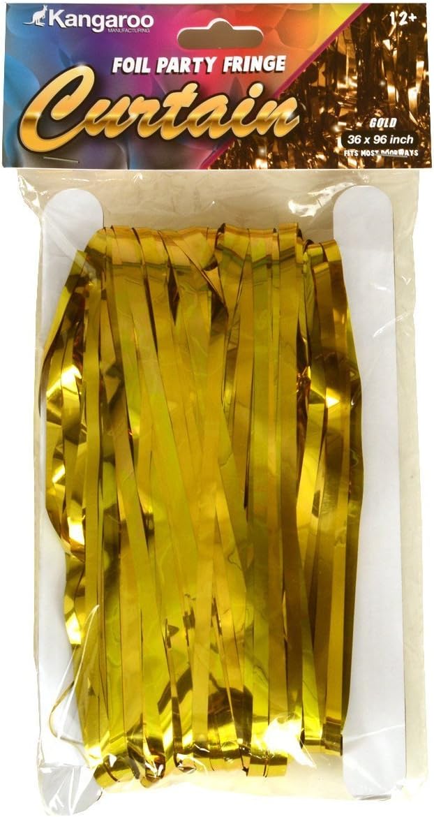 Kangaroo's Gold Foil Fringe Curtains (1 PC) by Kangaroo; Party Supplies