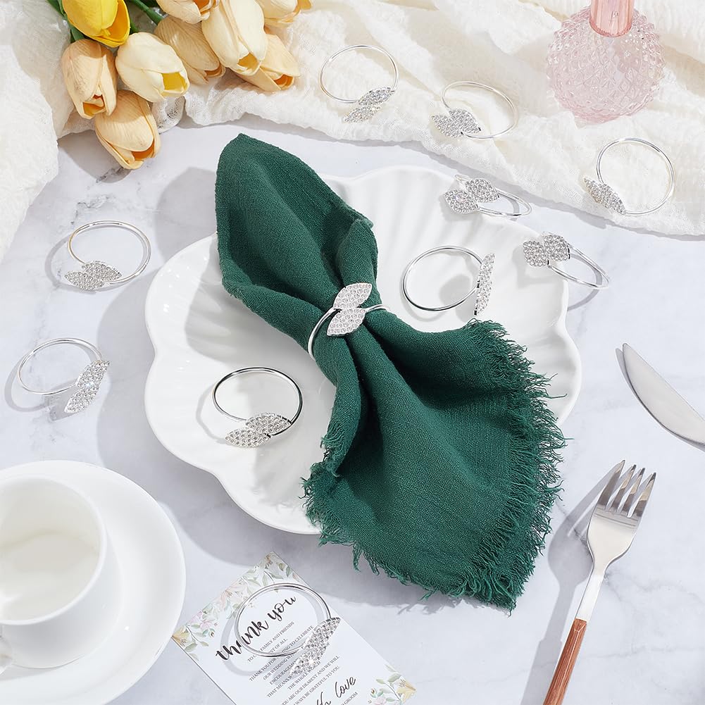 120 portatovaglioli luccicanti, con strass, a forma di foglia, per cena, banchetto, decorazione da tavolo, con strass, per gli ospiti, per il Ringraziamento, Natale, vacanze, feste di nozze