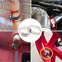 Vista 5 de UD - Abrazadera de manguera de acero inoxidable, 40 abrazaderas de manguera de engranaje helicoidal ajustable, rango de 0.315-1.732 in, kit