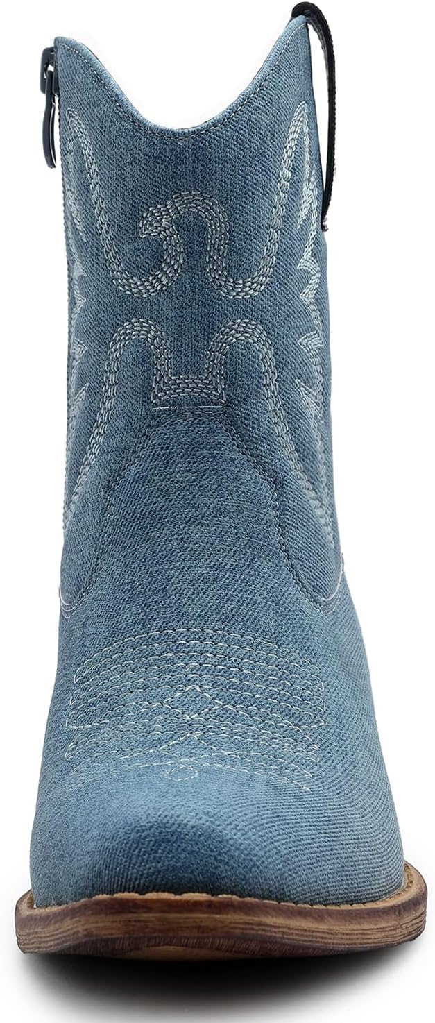 GLOBALWIN Women's Cowboy Boots Short Western Boots Ankle Booties