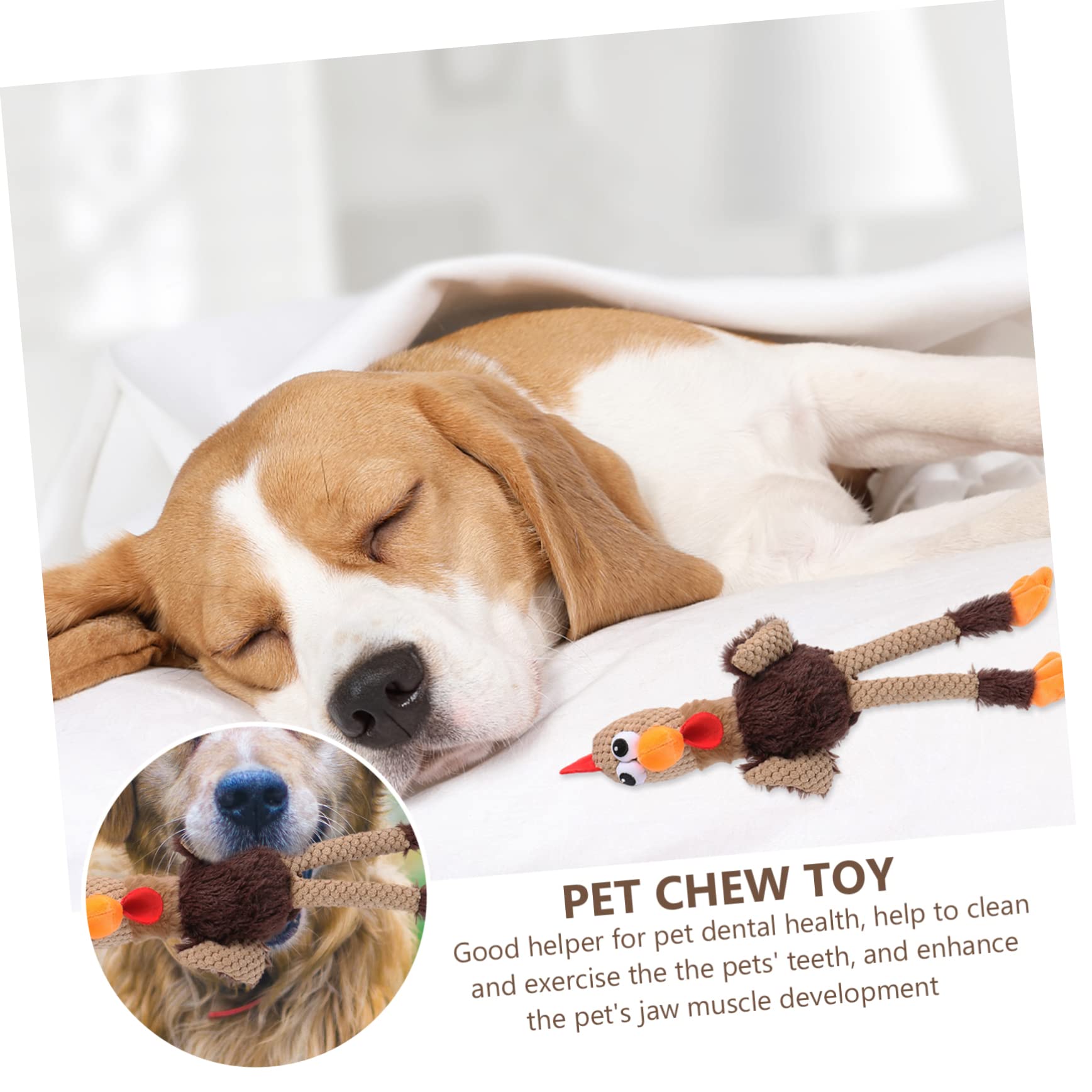 BESPORTBLE 3piezas Juguete Interactivo para Perros y Gatos Muñeco De De Peluche para Masticar y Limpiar Los Dientes Juguete para Mascotas Divertido y Saludable