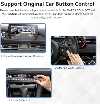 CARabc Carplay Adapter Compatible with Mazda 2/3/6/CX3/CX5/CX9/MX5/FIAT 124 2014-2021, Compatible for Apple Carplay & Android Auto, TK78-66-9U0C OEM Hub Retrofit Kit Fits MZD Connect System,