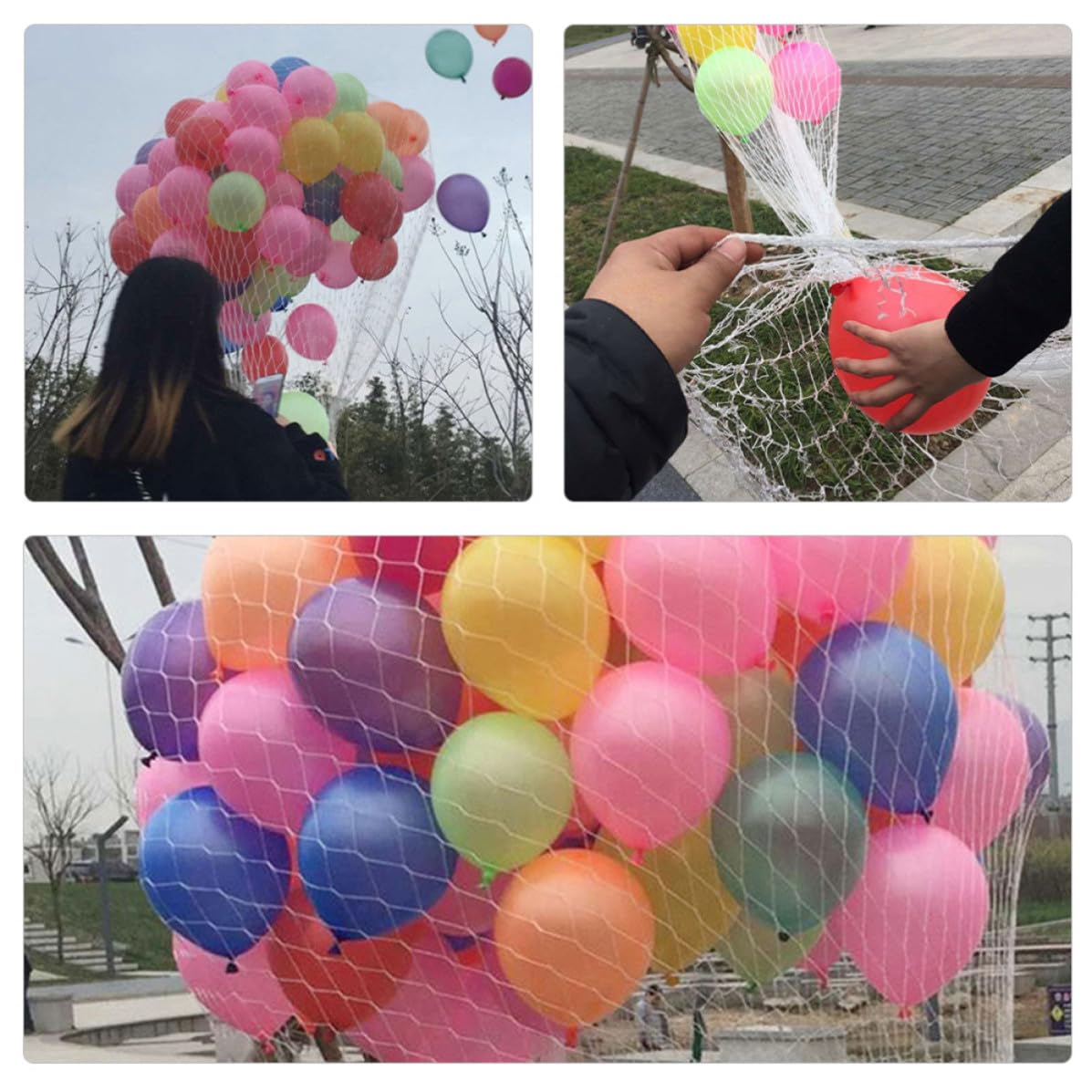 ifundom Ballon abwurfnetz Weiß Großes Mesh netz für Ballons Partydeko Hochzeit Silikonfreies Strapazierfähiges Ballon aufbewahrungsnetz für Decke und Feierlichkeiten