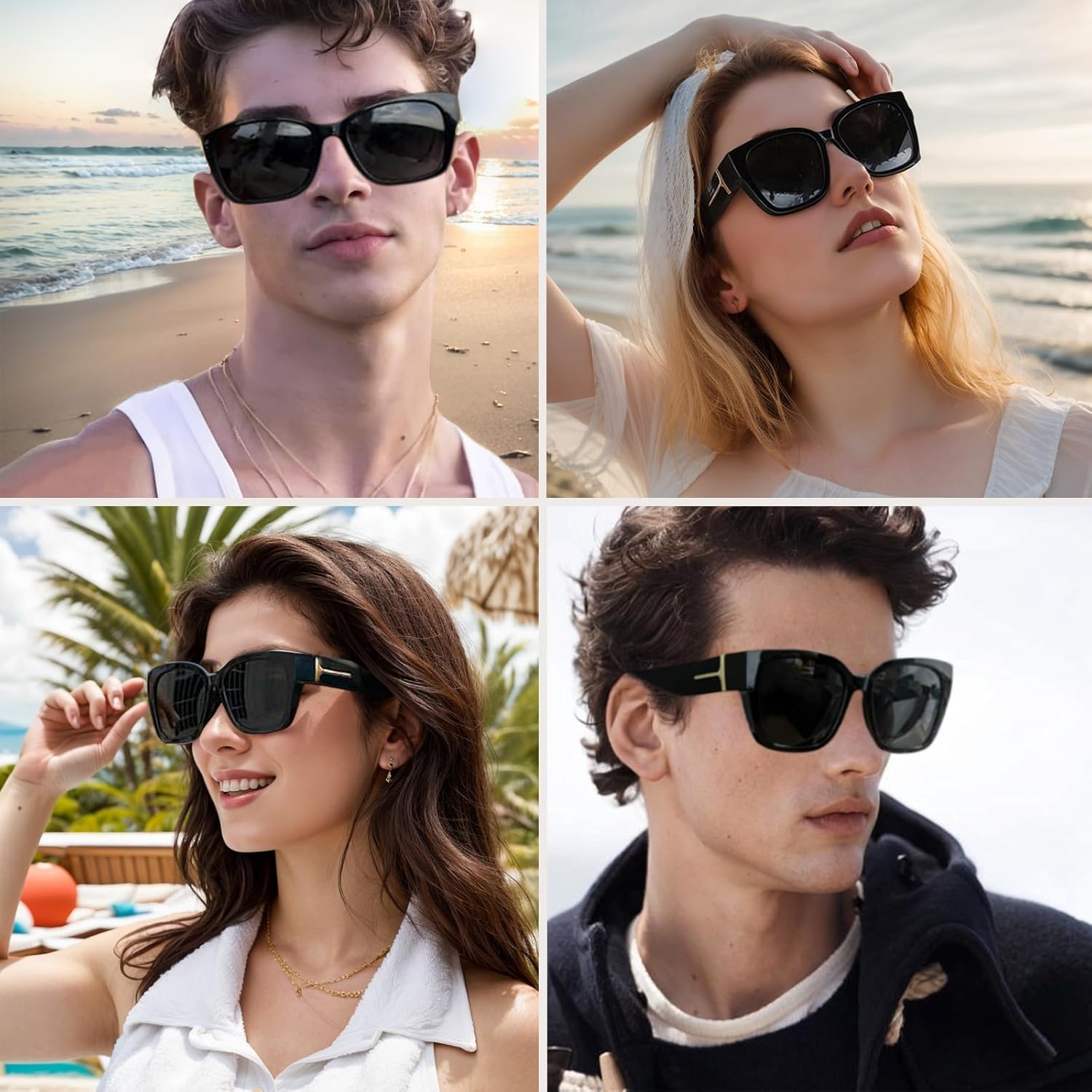 Fit Over Polarized Glasses Sunglasses for Women Men Sun Glasses Trendy Square Frame Wrap UV400 Protection for Driving Riding - Image 2