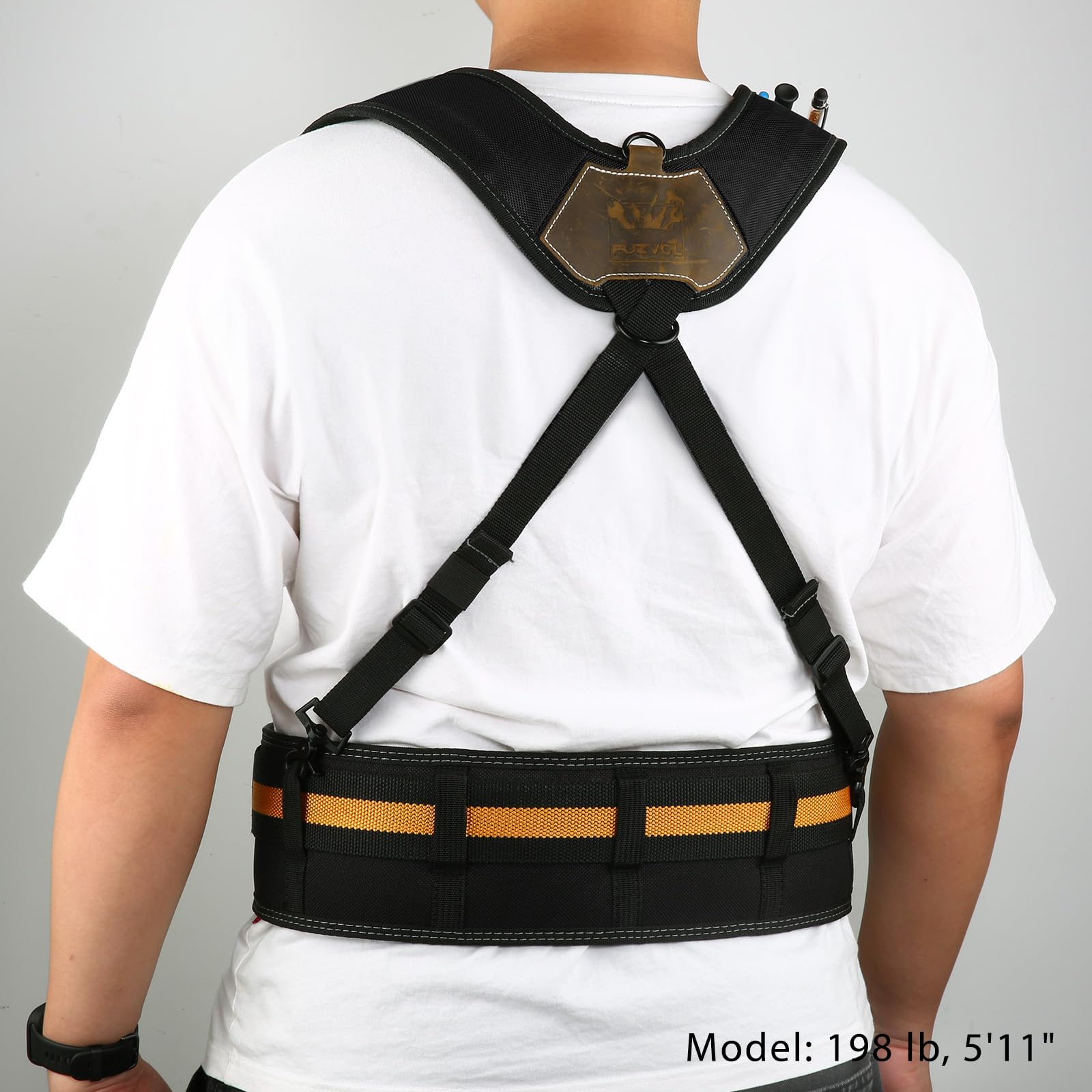 Ceinture porte-outils avec bracelet magnétique et boucle de fixation pour charpentier électricien encadreur