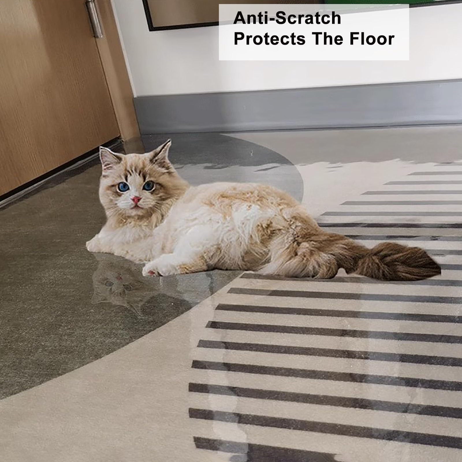 Tapete de PVC transparente para silla de oficina para suelos de madera dura, 15 mm de grosor, antideslizante, tapete de escritorio transparente para alfombra, tapete protector para oficina y hogar,