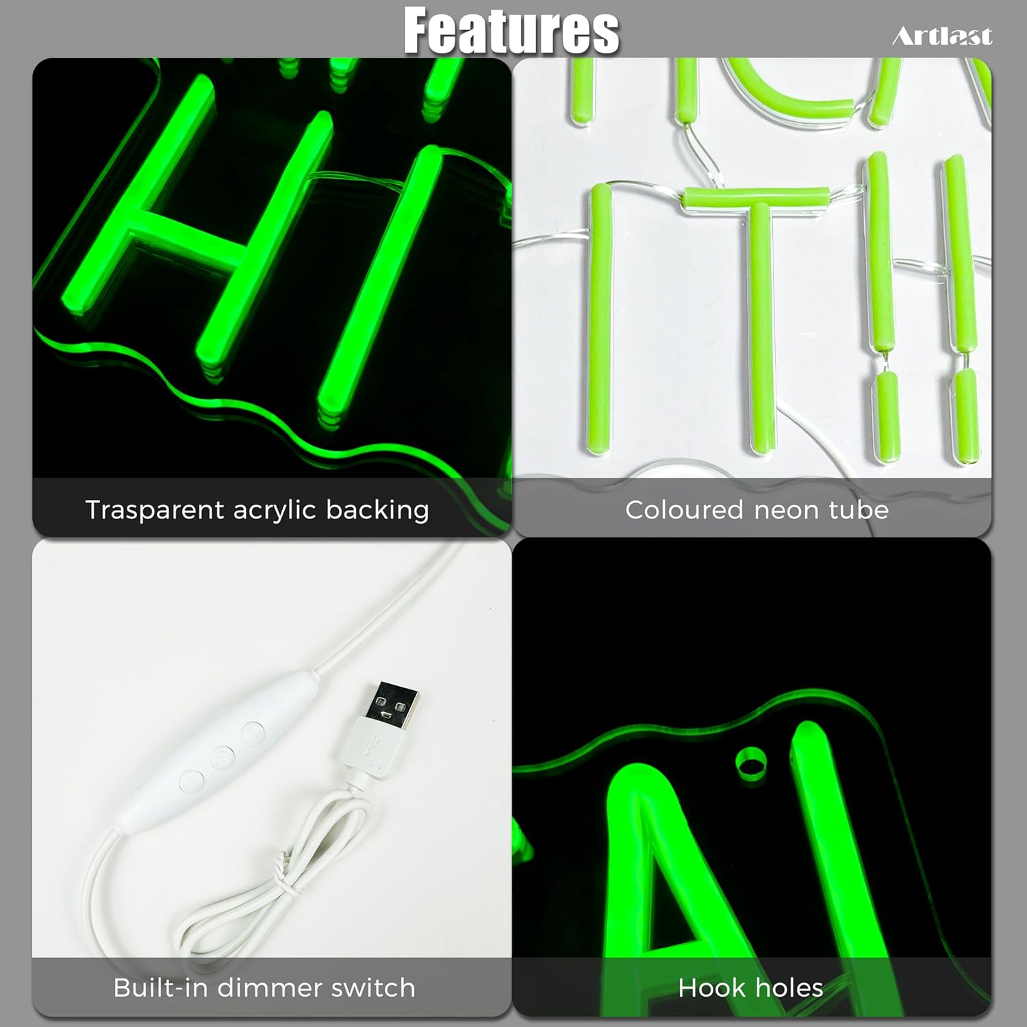 CRITICAL HIT LED Neon Sign 13.4" Dimmable Green Gaming Wall Decor Retro Video Game Damage Light for Gamer Room, Man Cave & Studio Setup Funny Gift for Gamers