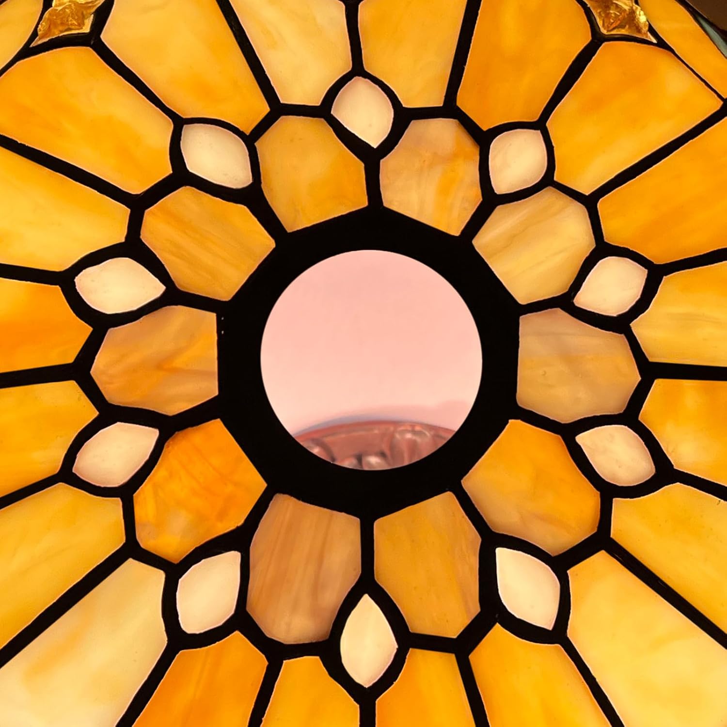 Capulina Tiffany Lamp Shade 12 Inches Wide Accessories Replacement Cream Brown Style Stained Glass Lampshade for Torchiere Floor Lamp and Pendant Light