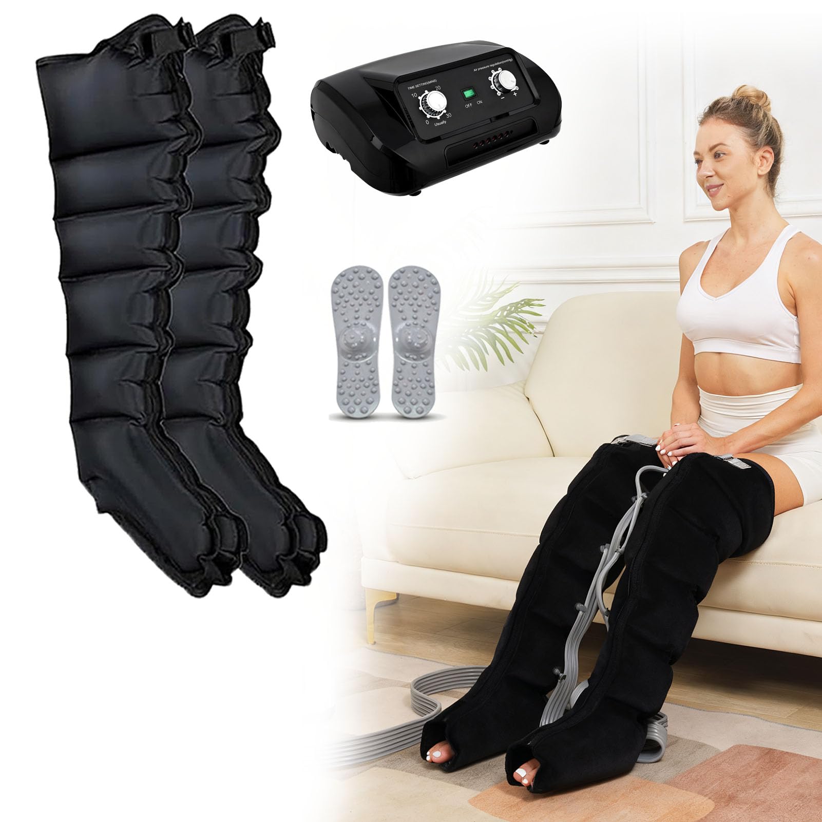 Botas Presoterapia Para Casa Abdomen Y Piernas, Massager Legs Lymphatic Drainage, Compression Boots, Masajeador De Piernas Circulación Presoterapia, Maquina Presoterapia Casa