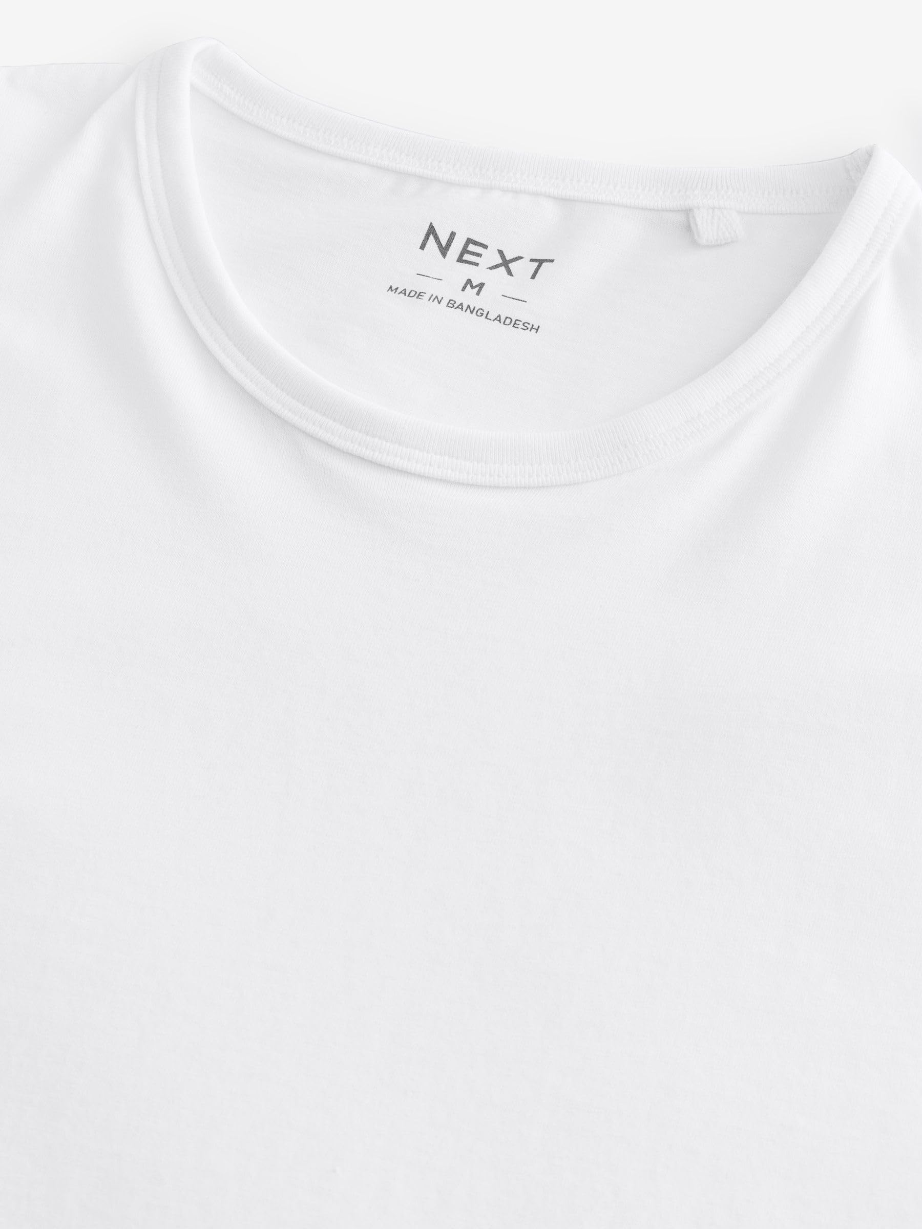 NEXT Herren Drunterzieh-Langarmshirts aus 100% Baumwolle, 5er-Pack