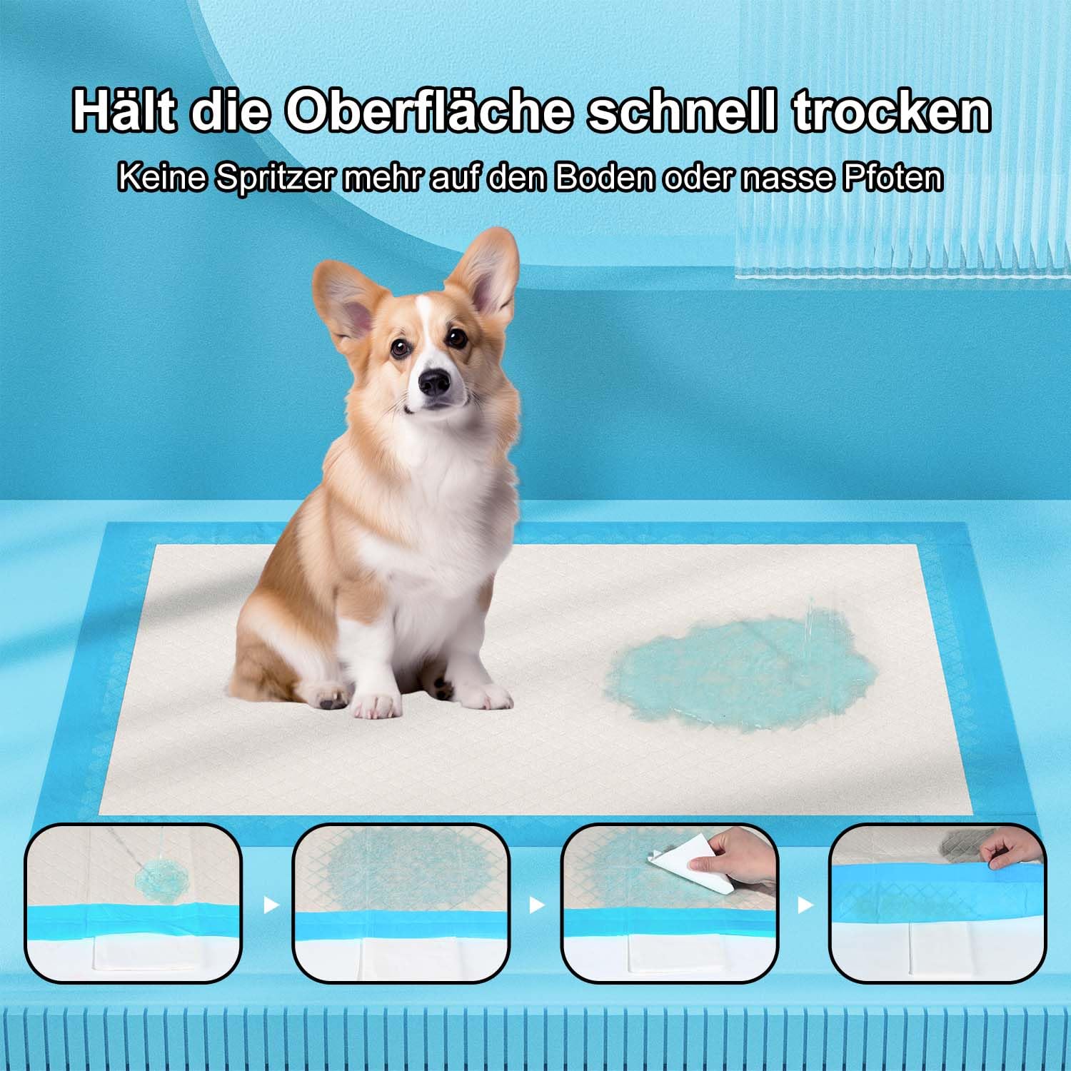 Gardner Pet Welpen Unterlagen, 70x85cm, 30 Stück | Große Pipi Matten für Hunde, Super Saugfähig, 6-lagig Auslaufsicher, Schnelle Trocknung, Trainingspads