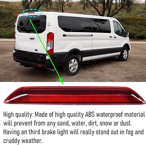 Miniatura 2 de Rear Center Third 3rd Brake LED Light High Mount Stop Light Lamp Fits for 2015-2020 Ford Transit 150 Transit 250 Transit 350 350 HD
