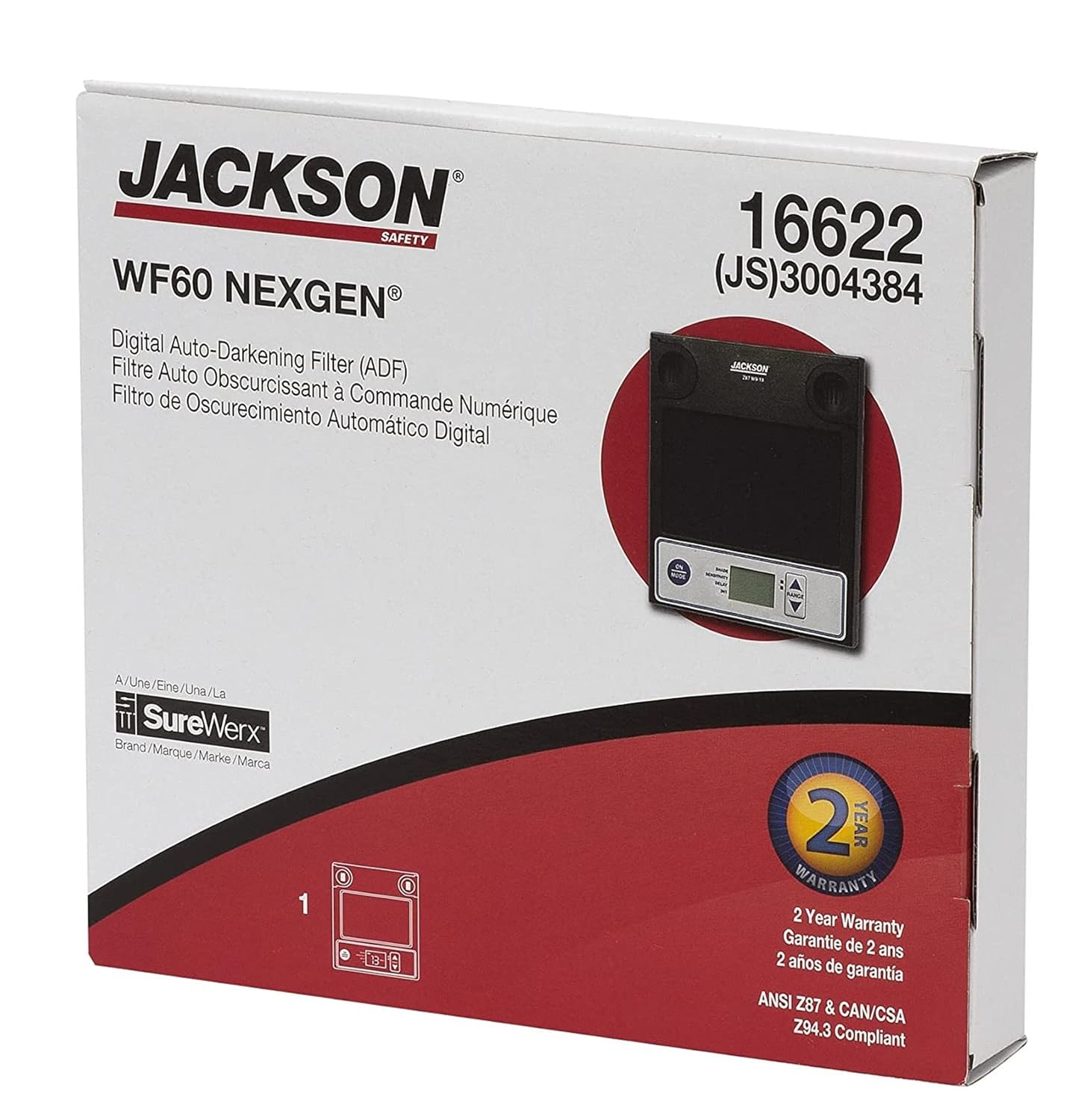 Jackson Safety Replacement 3-in-1 Digital Variable ADF Cartridge - For NexGen Welding Helmets - Shade 9-13