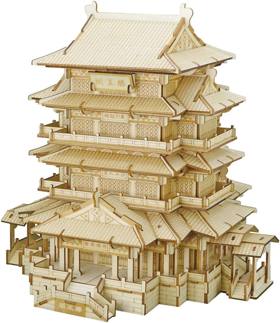 ZUJI 3D Wooden Puzzle High-precision Laser Cutting Jigsaw Puzzle Classic Ancient Architecture Jigsaw Model for Children and Adults