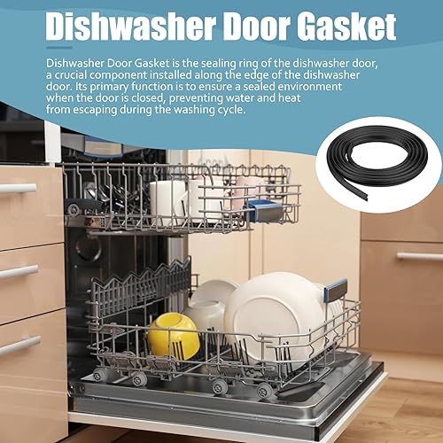 Miniatura 4 de W10524469 Reemplazo de sello de puerta de lavavajillas para Whirlpool Kenmore Maytag Junta de bañera de lavavajillas W11498831 W11425053 W11498831