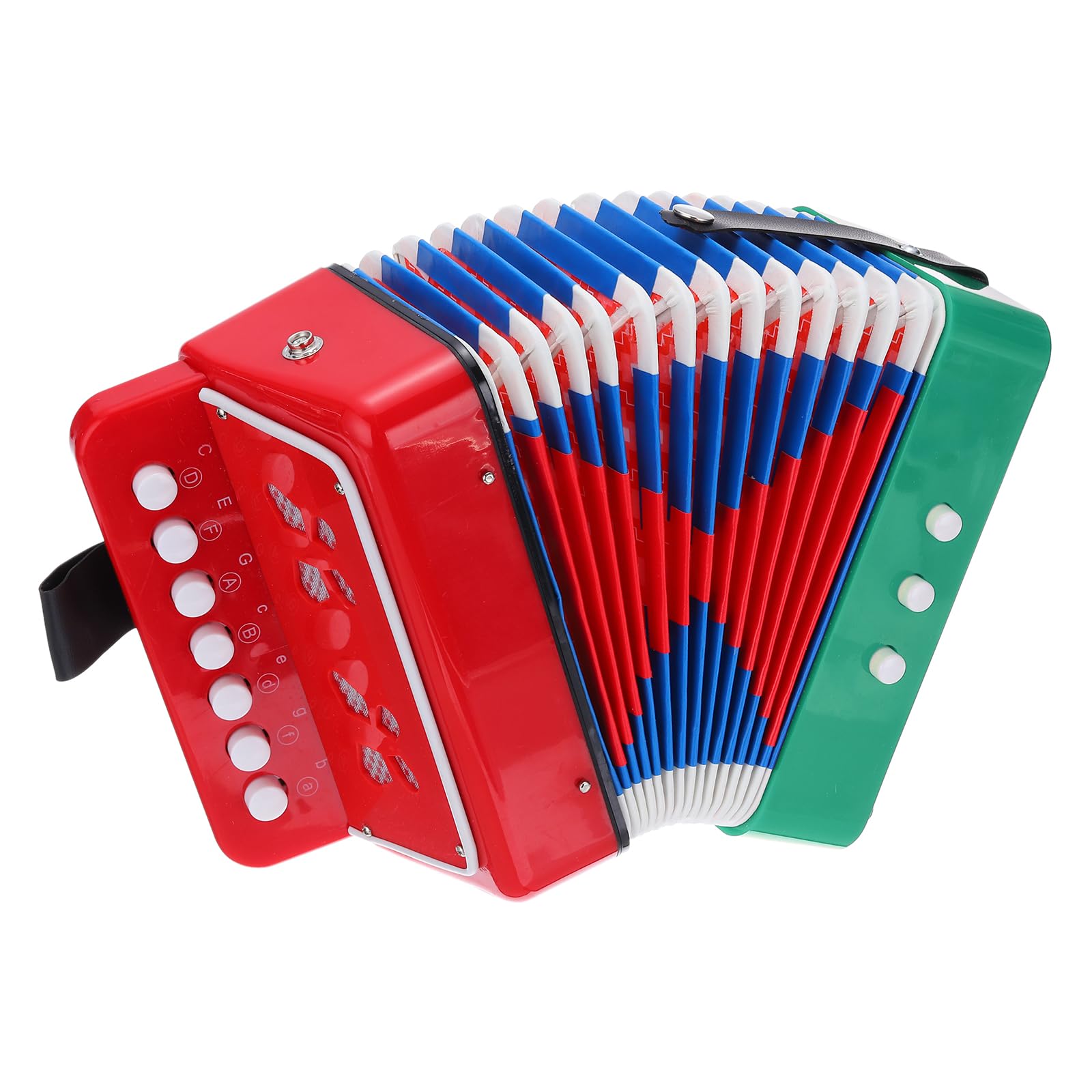 QUARKZMAN Acordeón de 10 Teclas Acordeón de Botones Mini Instrumento Musical Regalos para Adultos Principiantes Educativo, Rojo Verde