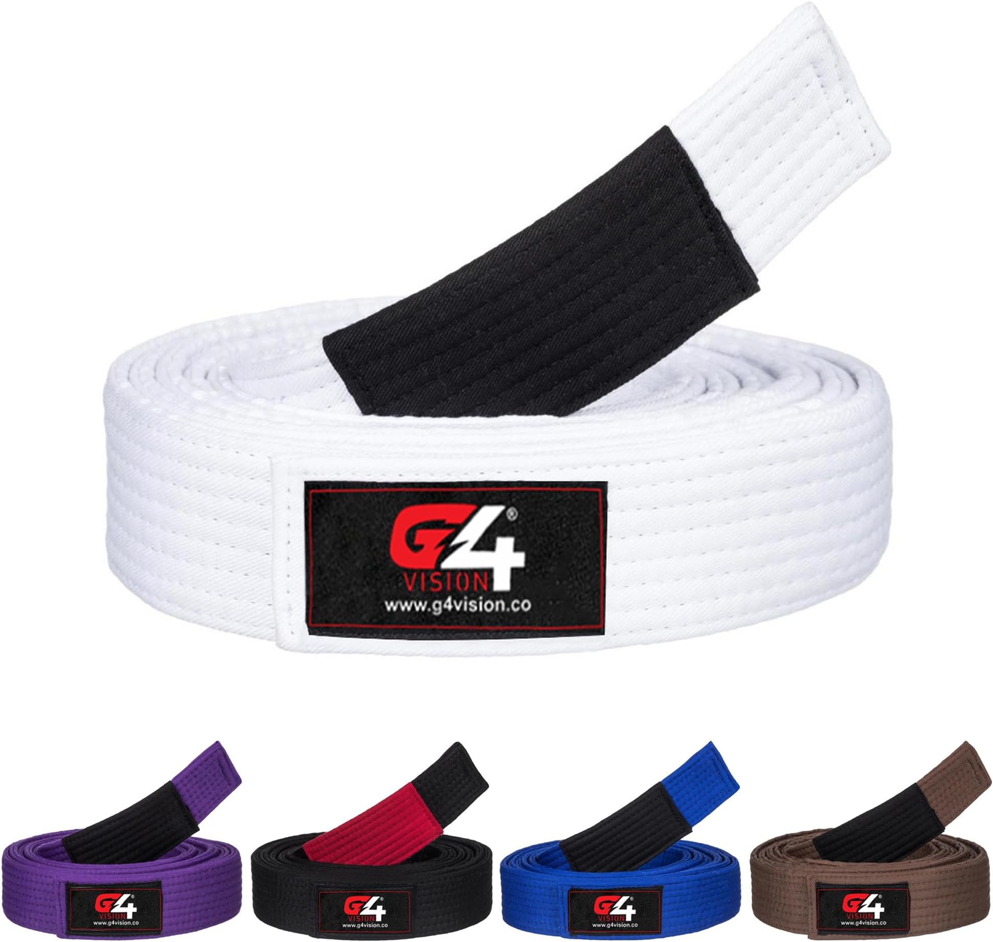 G4 VISION Jiu Jitsu BJJ Belts Brazilian Adult A1 A2 A3 A4 Black Brown Purple Blue White