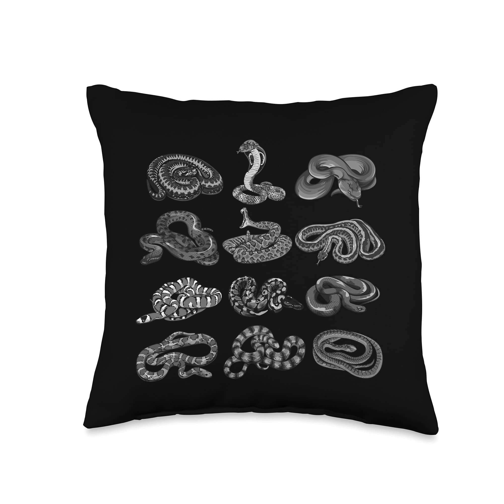 Best Snake Gifts Reptile Cobra Accessories & Stuff Cool Men Women Boa Serpent Corn Coral Rattle Snake Throw Pillow, 16x16, Multicolor
