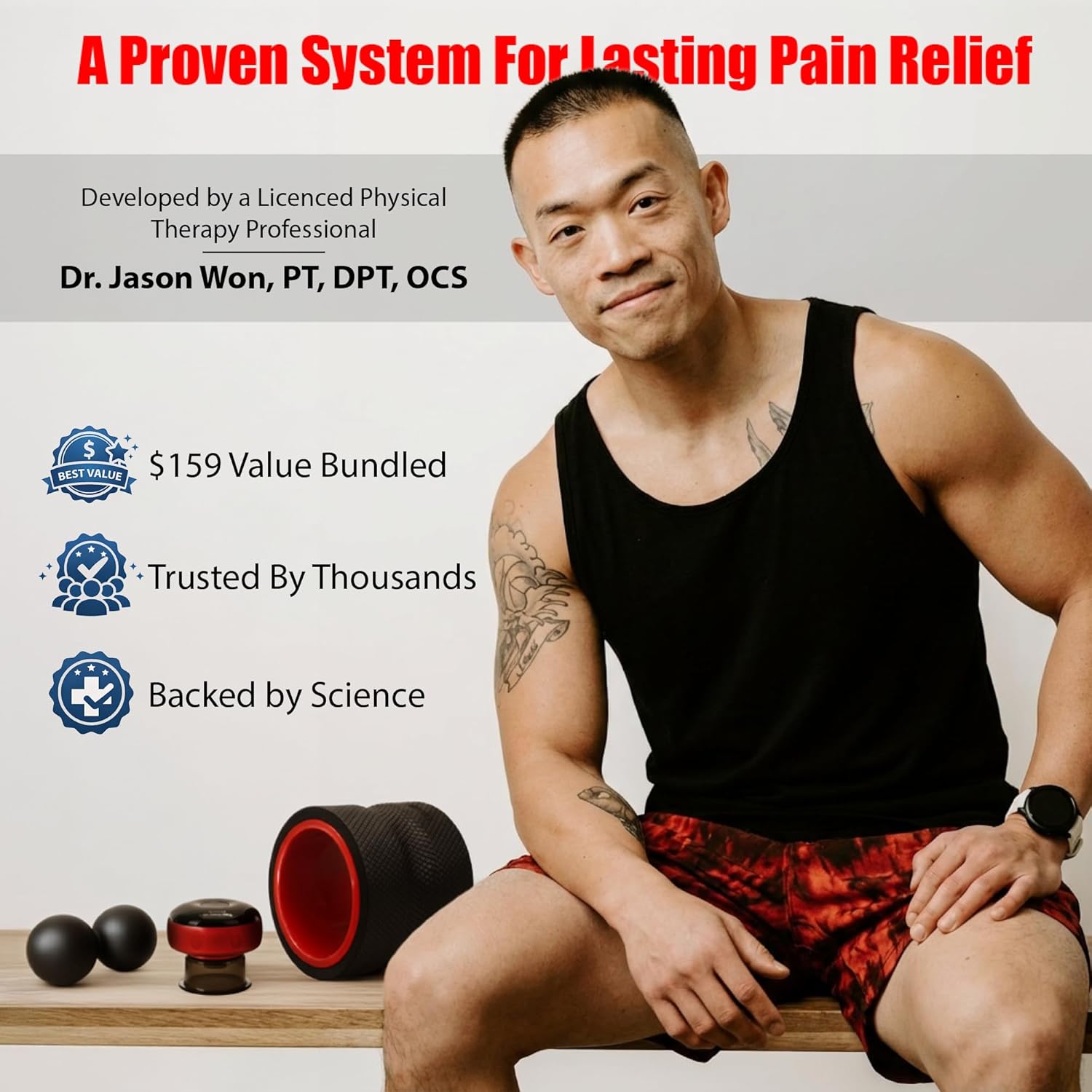 Upgraded Cupping Therapy Set w/Electric Cupping Machine, 6" Massage Wheel, Peanut Massage Ball – Deep Tissue Massage Tools for Back Pain Relief, Red Light Function, Muscle Recovery - Image 2