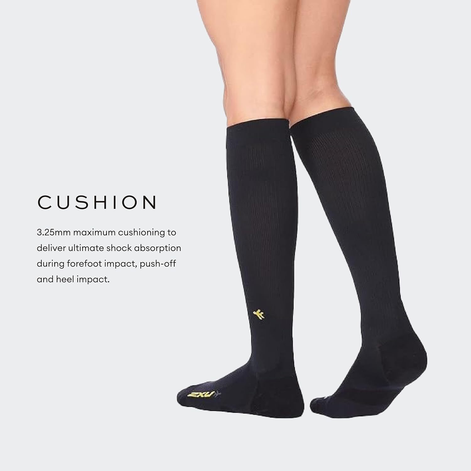 2XU Flight Compression Socks, Titanium/Titanium, Large 2