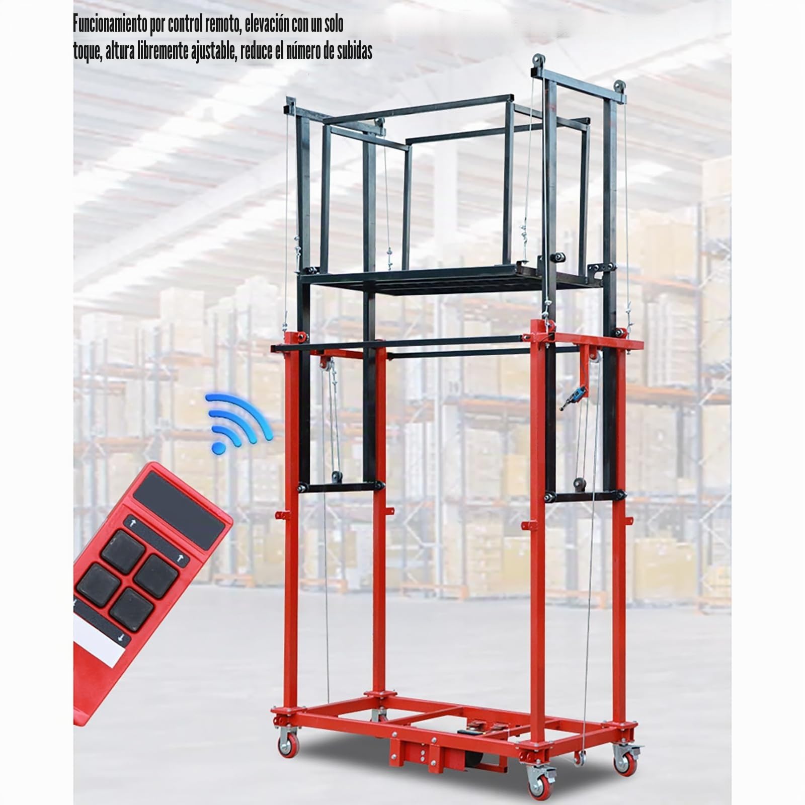 Andamio Eléctrico con Ruedas Universales, Plataforma Elevadora Móvil Plegable, con Capacidad De Carga De 500 Kg.(Raise 6 metres)