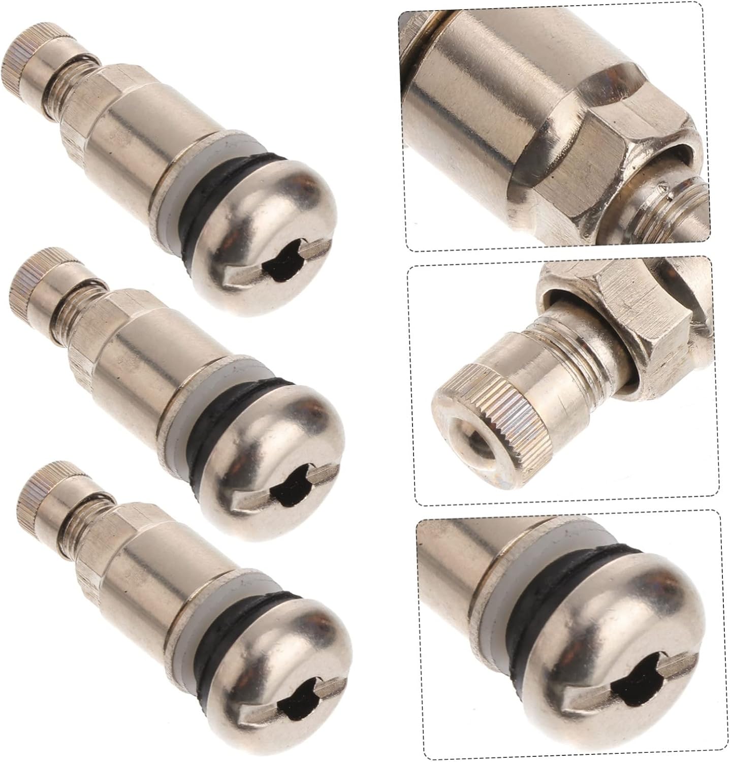 Bolt-in Tire Valve Stems 10 Pack Tubeless Car Truck Wheel Valves Durable Metal Air Leak Resistant Replacement for Trailer Tires 1.73X0.66X0.35 Inch