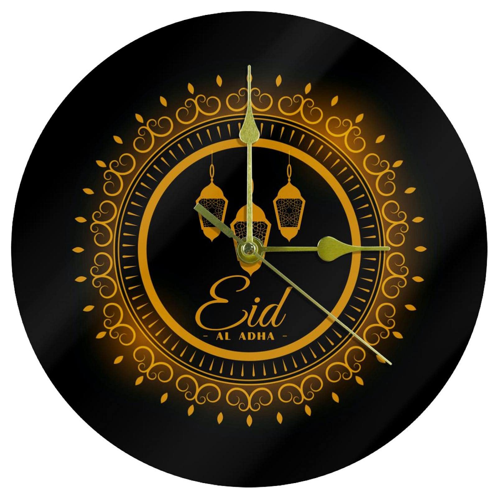 Horloge murale en acrylique noire de 24 cm silencieuse pour salon moderne