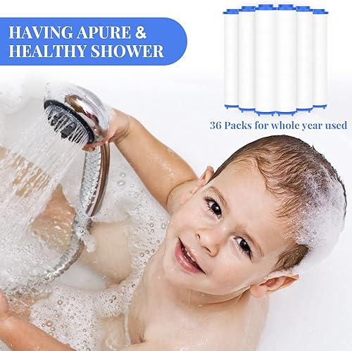 Miniatura 5 de Macarrie 36 filtros de cabezal de ducha de 3.7 pulgadas, filtro de cartucho de filtro de algodón PP de alta presión, cabezales de ducha de