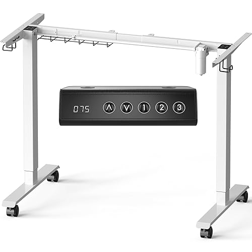 SHW Premium Electric Standing Desk Frame – Height Adjustable Motorized