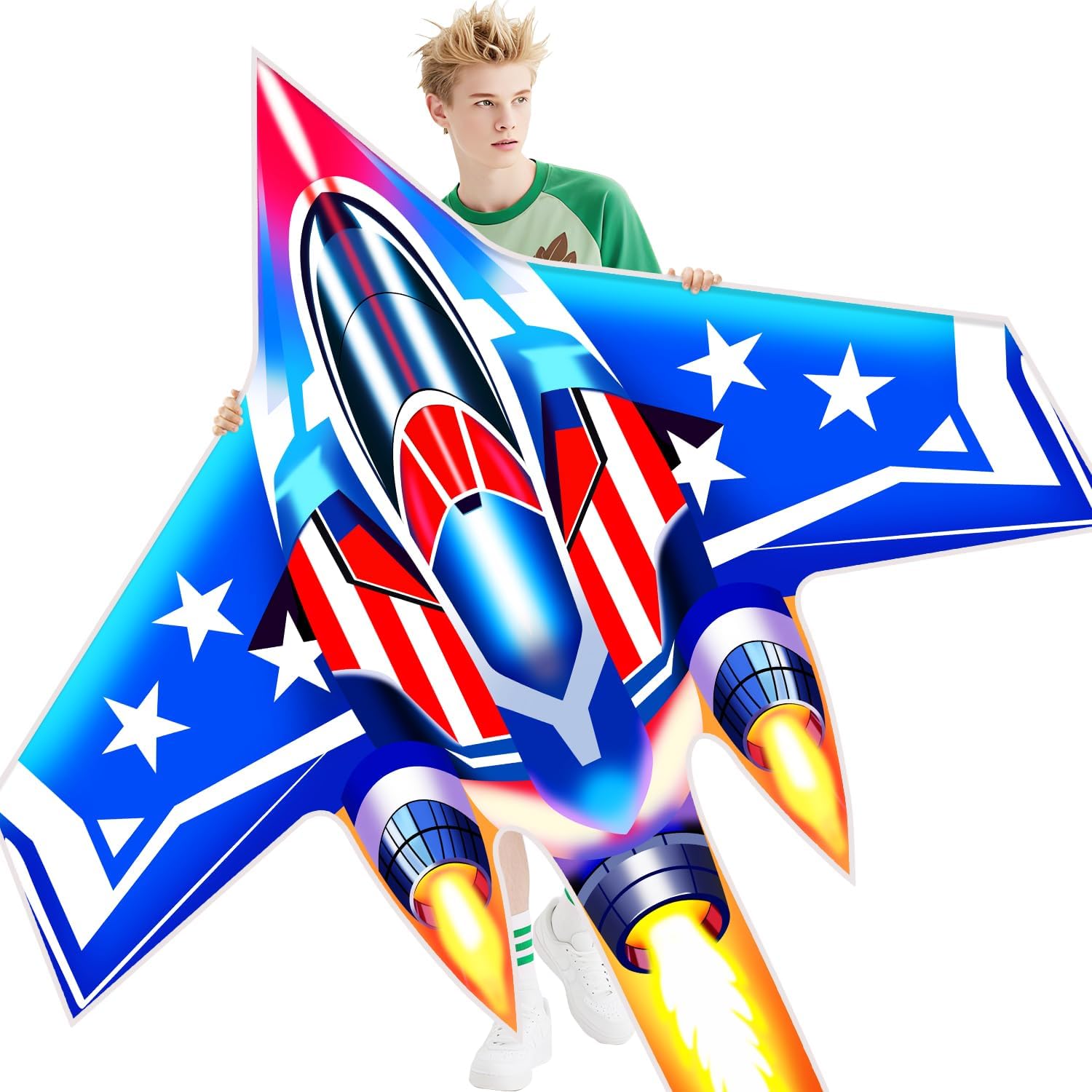 Xida Airplane Kites for Kids and Adults Easy to Fly, Fighter Jet Beach Kite | Single Line Beginner Boys Kites for Kids Ages 4-8 8-12, Large Outdoor Plane Kites for Outdoor Activities and Family Fun