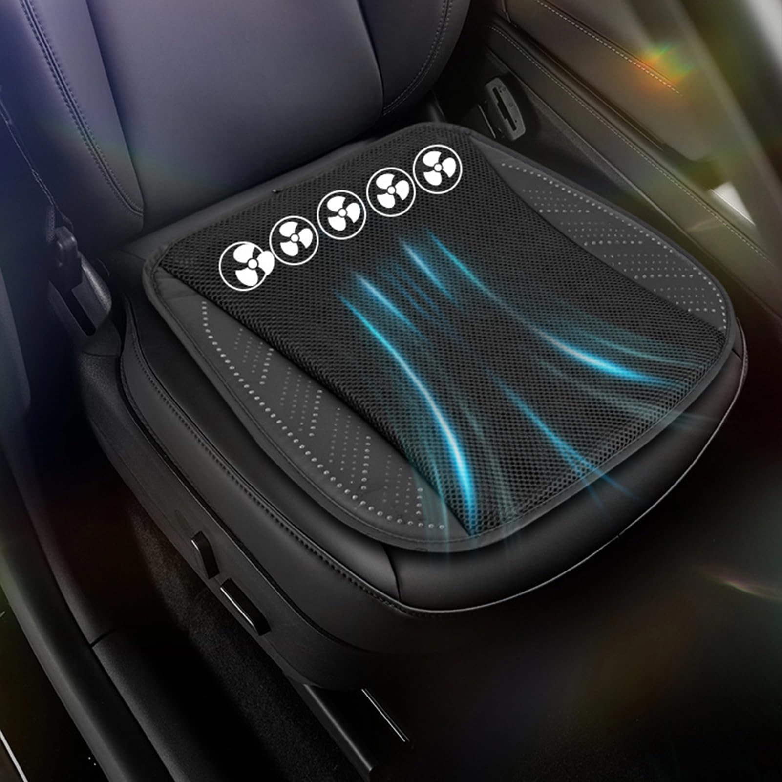 Belüftetes Sitzkissen für – atmungsaktives Sitzkissen, aktives Belüftungs-Design, USB-3-Gang-Plug-in mit 8 Lüftern leise Lösung