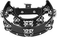 Vista 3 de Tambourine Half Moon Tambourine Cencerro, Drum Mounted Tambourine Bulk Hi Hat Tambourine Metal Jingles Musical Percussion Instrument with Mounting