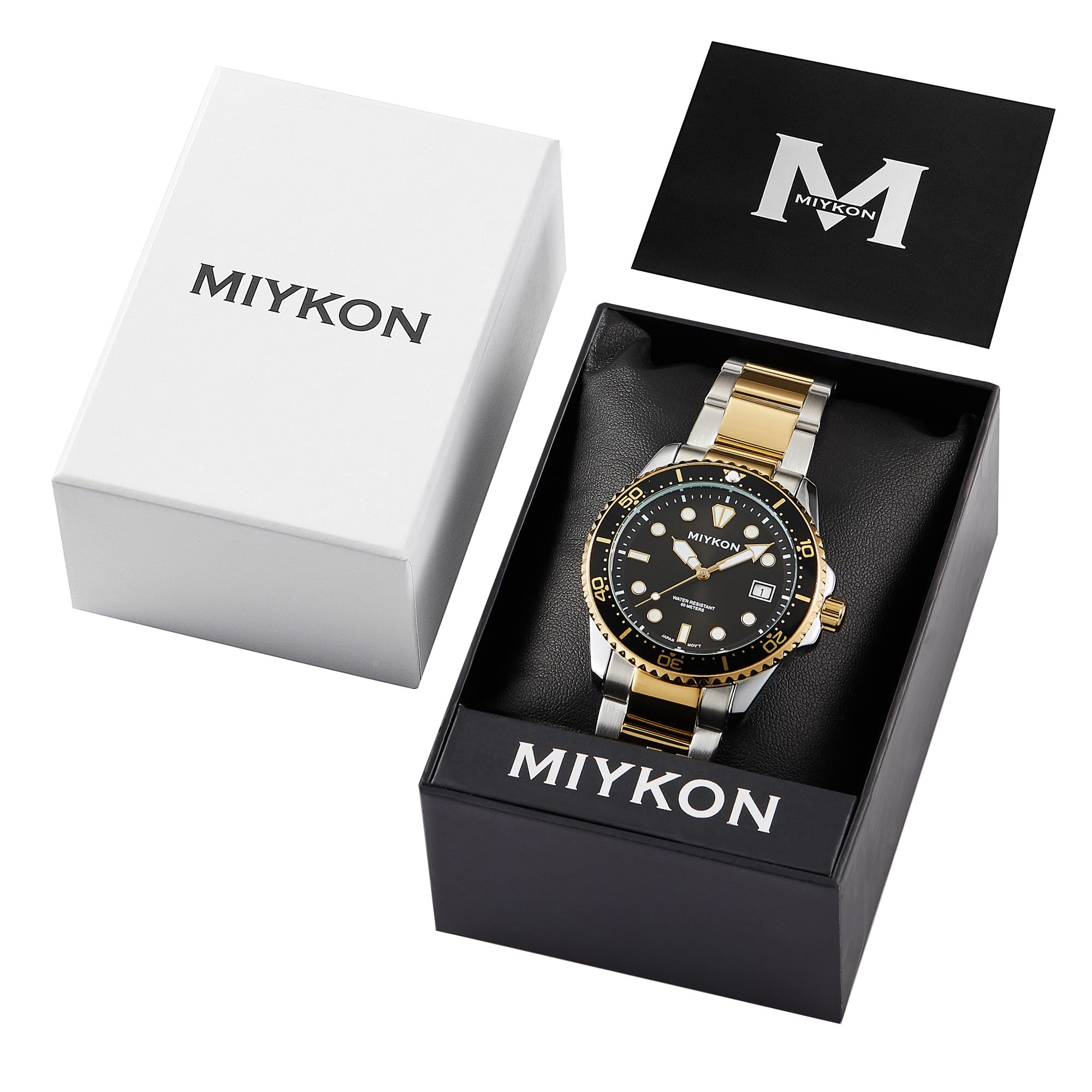 Miykon Reloj deportivo de buceo para hombre, fecha rápida, luminoso, bisel