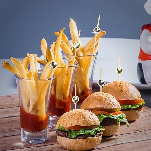 Miniatura 5 de 200 palillos de cóctel, palillos de dientes de bola de discoteca, palillos de dientes para aperitivos, palillos de dientes de cóctel, para