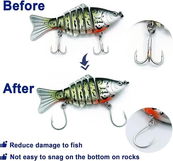 9KM DWLIFE 25Pcs Inline Single Hooks Replacement Fish Hooks for Lures Bait