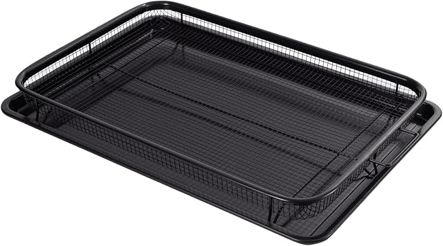 Crisping Basket & Tray Set | 9" X 13" Air Fryer Basket For Oven | Crisper Tray Non-Stick, Oven Baking Tray with Elevated Mesh