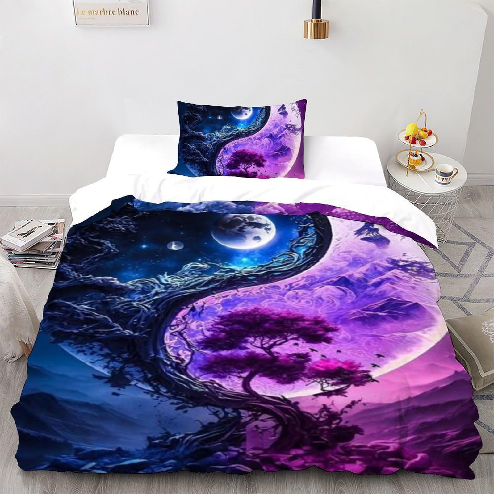 Housse de couette 135x200 l'arbre des commérages en microfibre imprimé 3D avec fermeture éclair