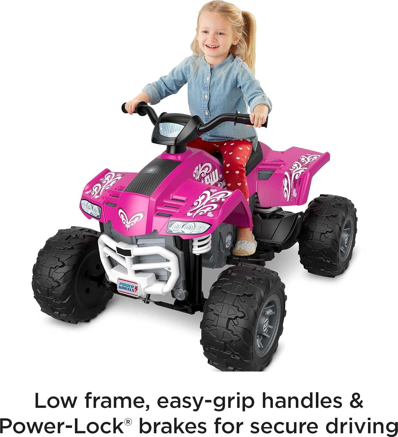 Fisher-Price Power Wheels Racing ATV, pink battery-powered ride-on vehicle for preschool kids ages 3-7 years : Everything Else