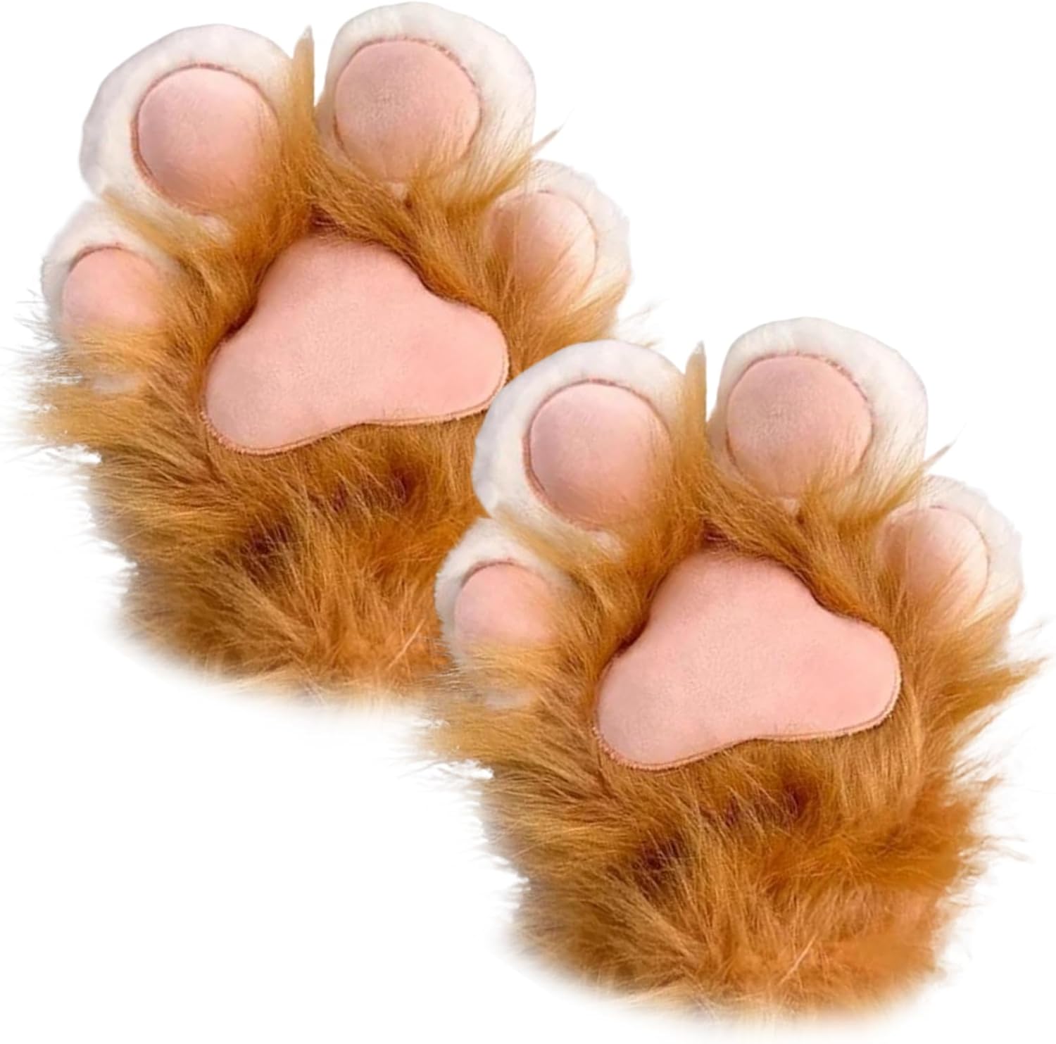Cat Gloves 1 Pair Plush Furry Paws Mittens Therian Gloves for Cosplay and Anime Convention Dress-Up Accessories, Gray