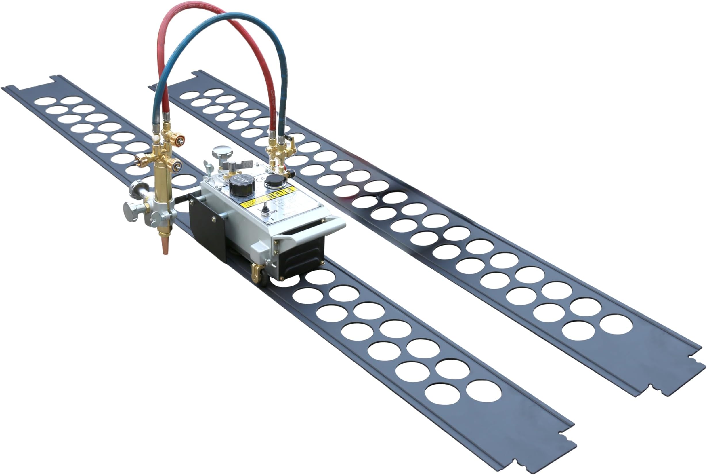 SÜA - Straight Line Oxy-Fuel Motorized Cutting and Beveling Portable Track Machine - HK-12 Beetle. (With 2 x 71 in Track)