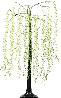 1.5m Solar Willow Tree Lights with 120 Warm White LEDs, Outdoor Solar Powered Garden Tree Light with Steady or Flash Mode, Decorative Garden Light