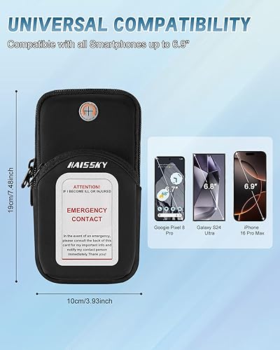 Miniatura 3 de Soporte para teléfono para correr, entrenamiento, ejercicio, deportes, bandas para brazos, bolsa para iPhone 16 15 14 13 12 11 Pro Max XS XR X Plus