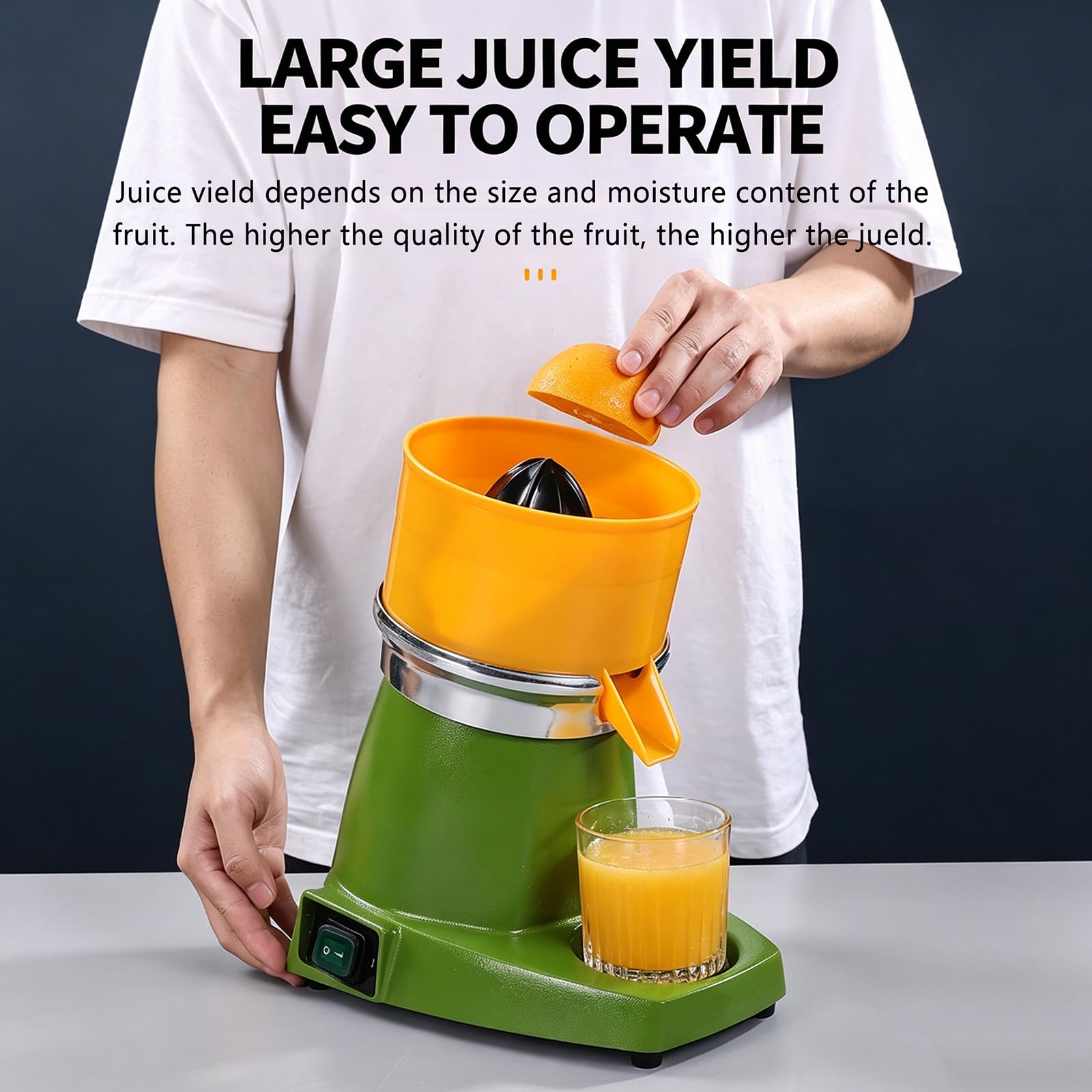 Prensa eléctrica de cítricos, exprimidor de limón comercial, exprimidor de naranja de alta eficiencia, fácil de limpiar, motor de 1400 rpm, para uso en cocina de restaurante