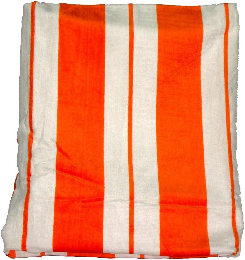 Kute Kiddo Beach Towel Striped Cotton (Orange)