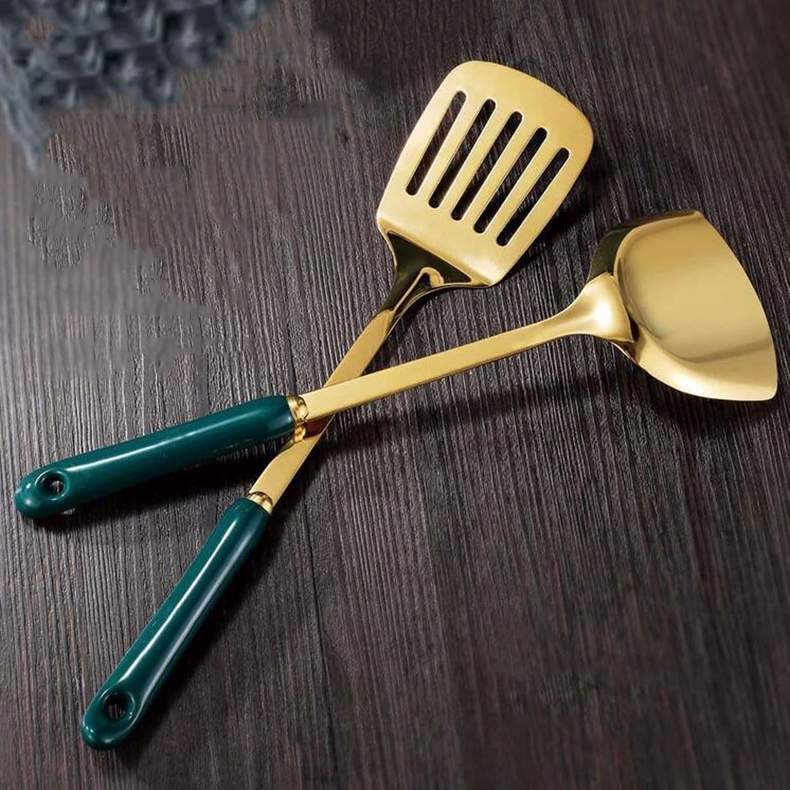 Kochutensilien aus Edelstahl, Kochlöffel, Spatel, Küchenkochgeschirr, Backgeschirr, Gadgets, Werkzeuge, 7-teiliges Set (Rosa, Einheitsgröße) (Rot, Einheitsgröße)